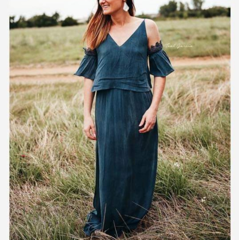 Teal Boho maxi